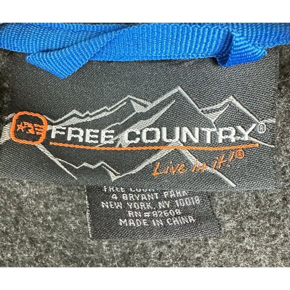 Free Country Fleece Jacket Men M Gray Soft Shell Front Pockets Full Zip - Picture 5 of 14